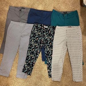 6 pairs, size 8 women’s capris: Loft, Hilary Radley, NY, Banana Republic, Merona